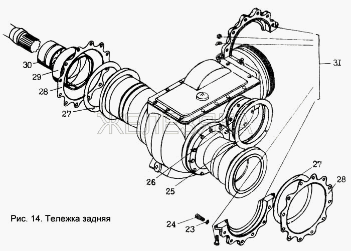 Схема заднего моста дз 180