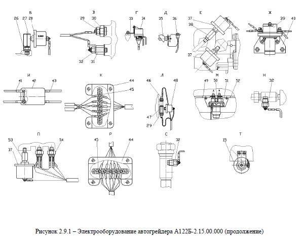 Электрооборудование автогрейдера А122Б-2.15.00.000 от автогрейдера ДЗ-122Б title=